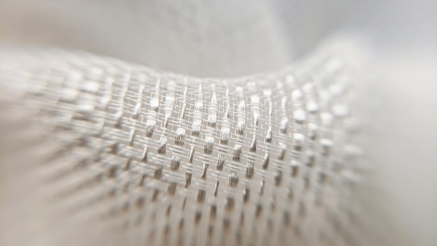 Detalle de bordado en tela blanca